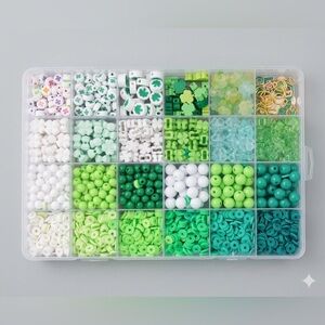 Assorted Green and White Bead Set - St Patrick’s Day kit